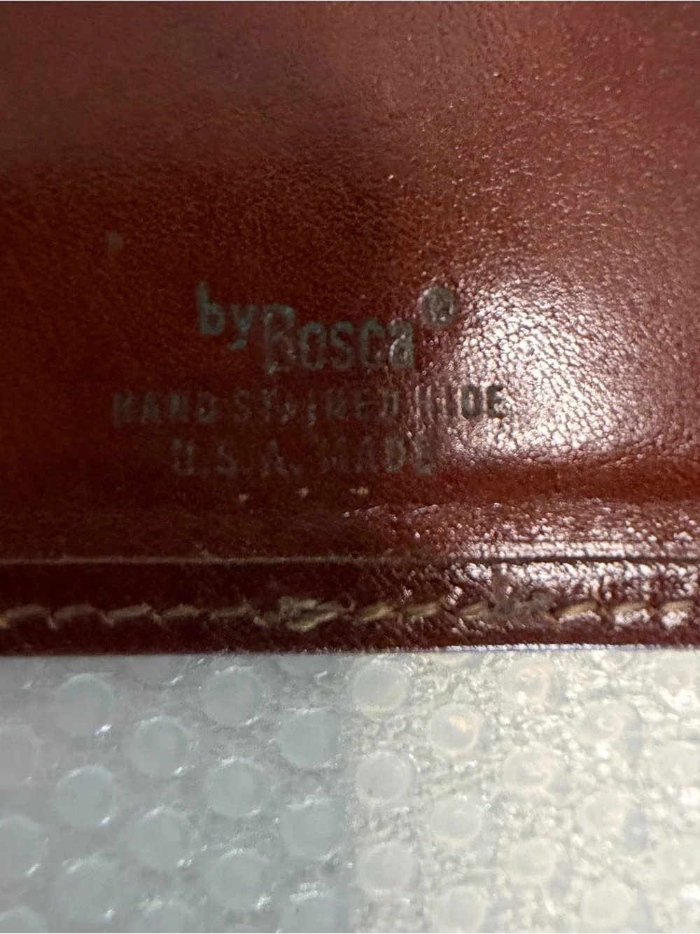 Bosca Brown Leather Money Clip Wallet with Black Trim